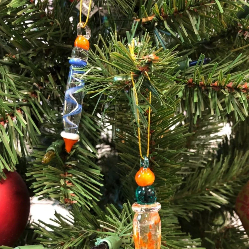 Set of 12 Anthropologie Glass Icicle Ornaments